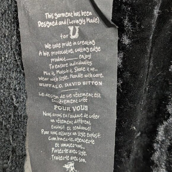 Buffalo David Bitton Black Velvet Burnout Top - Rock Luxe Style! 🖤 - Picture 8 of 9